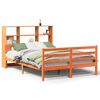 vidaXL Massivholzbett ohne Matratze Wachsbraun 140x190 cm Massivholz