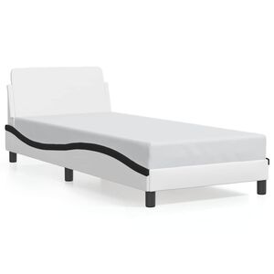 vidaXL Bettgestell "Dover" Wei&szlig; und Schwarz 80x200 cm Kunstleder