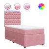 vidaXL Boxspringbett mit Matratze Rosa 80x200 cm Samt