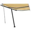 vidaXL Standmarkise Manuell Einziehbar 300x250 cm Gelb/Wei&szlig;