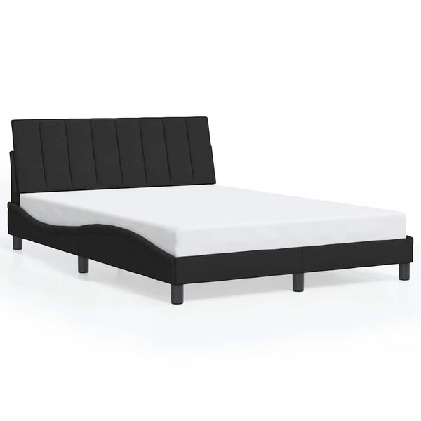 vidaXL Bettgestell ohne Matratze "Hanko" Schwarz 120x200 cm Samt