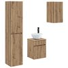 vidaXL Badezimmerm&ouml;bel-Set 3 Stk. Artisan-Eiche 33 x 34,5 x 160 cm