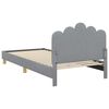 vidaXL Kinderbettgestell mit Kopfteil Hellgrau 90 x 200 cm Stoff