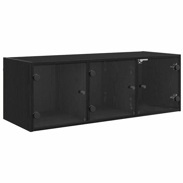 vidaXL Wandschrank Schwarz Eichen-Optik 102 x 37 x 35 cm Holzwerkstoff