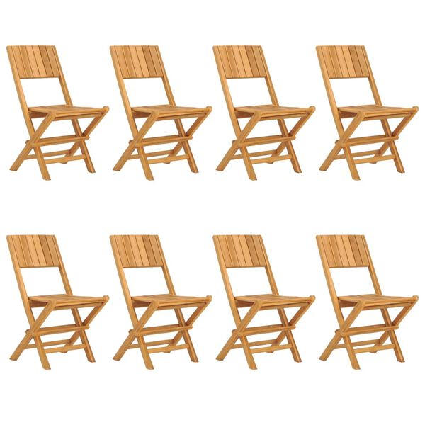 vidaXL Gartenst&uuml;hle 8 Stk. Klappbar 47x61x90 cm Massivholz Teak