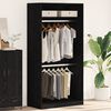 vidaXL Kleiderschrank mit Regal Schwarz Eichen-Optik 100 x 50 x 200 cm