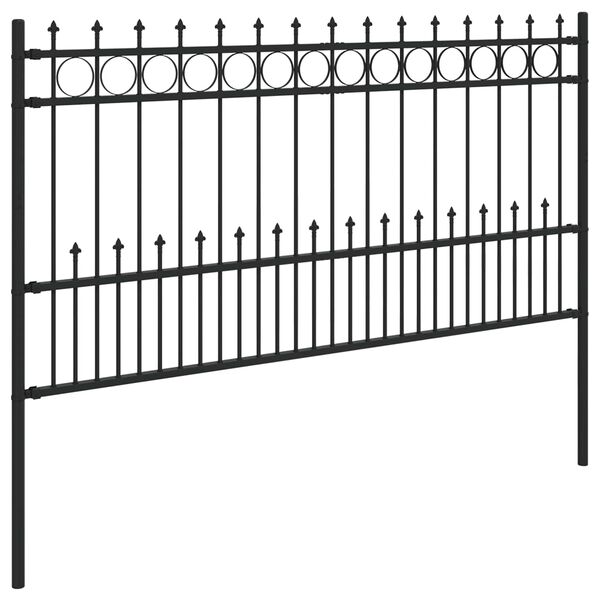 vidaXL Spike-Ringzaun Schwarz 200 x 150 cm Pulverbeschichteter Stahl
