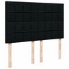 vidaXL Boxspringbett mit Matratze Schwarz 140x190 cm Stoff