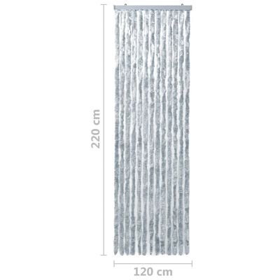 vidaXL Insektenschutz-Vorhang Weiß und Grau 120x220 cm Chenille