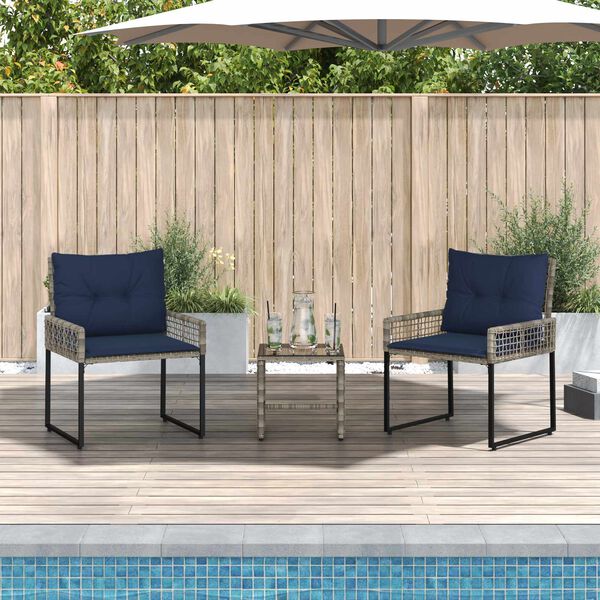 vidaXL Gartenm&ouml;bel Set mit Kissen Stahl