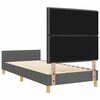 vidaXL Bettgestell mit Kopfteil Dunkelgrau 90 x 200 cm Stoff