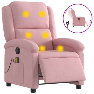 vidaXL Massagesessel Elektrisch Rosa Samt