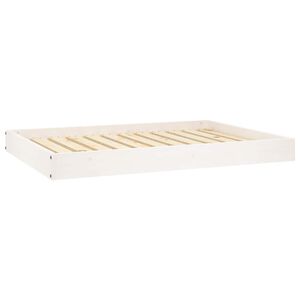 vidaXL Hundebett Wei&szlig; 101,5x74x9 cm Massivholz Kiefer