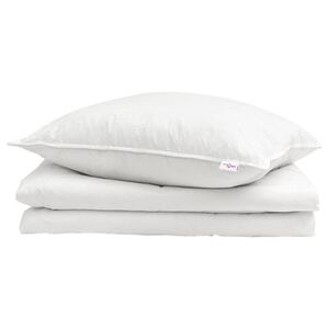 vidaXL Sommerdecke mit Kissen 2 pcs Wei&szlig; Daunenfeder