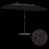 vidaXL Garten-Sonnenschirm Schwarz 385 x 209 x 244 cm Polyester