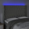 vidaXL LED Kopfteil Hellgrau 163x16x118/128 cm Samt