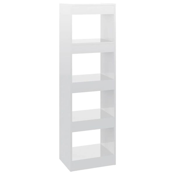 vidaXL B&uuml;cherregal/Raumteiler Hochglanz-Wei&szlig; 40x30x135 cm