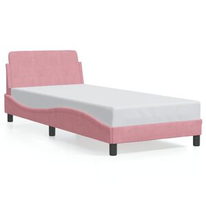 vidaXL Bettgestell mit Kopfteil "Dover" Rosa 90x190 cm Samt