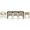 vidaXL Garten Essgruppe mit Kissen 9 pcs Beige Poly-Rattan