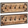 vidaXL Garderoben 2 Stk. 80x8x25 cm Raues Massivholz Mango