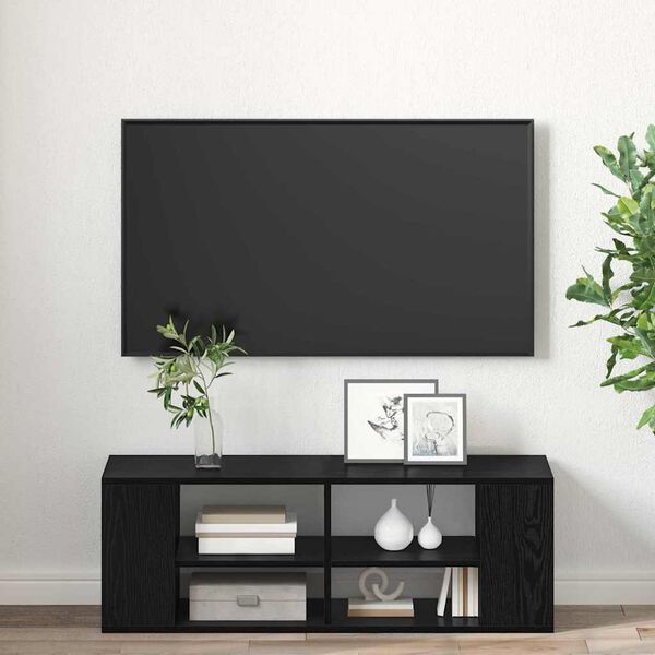vidaXL Wandmontierter TV Schrank Schwarz Eichen-Optik 102 x 35 x 35 cm