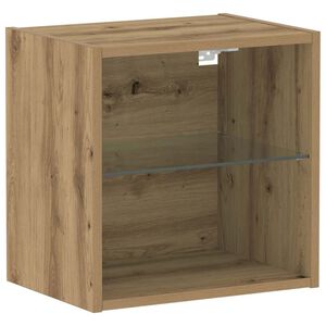 vidaXL Schwimmendes Regal mit LED-Licht Braun 40 x 28,5 x 40 cm