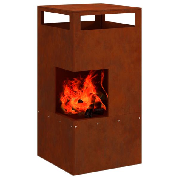 vidaXL Feuerstelle Braun 50 x 50 x 100 cm Stahl