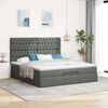 vidaXL Ottoman-Bett mit Matratze Dunkelgrau 160x200 cm Stoff