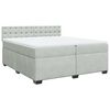 vidaXL Boxspringbett mit Matratze Hellgrau 200x200 cm Samt
