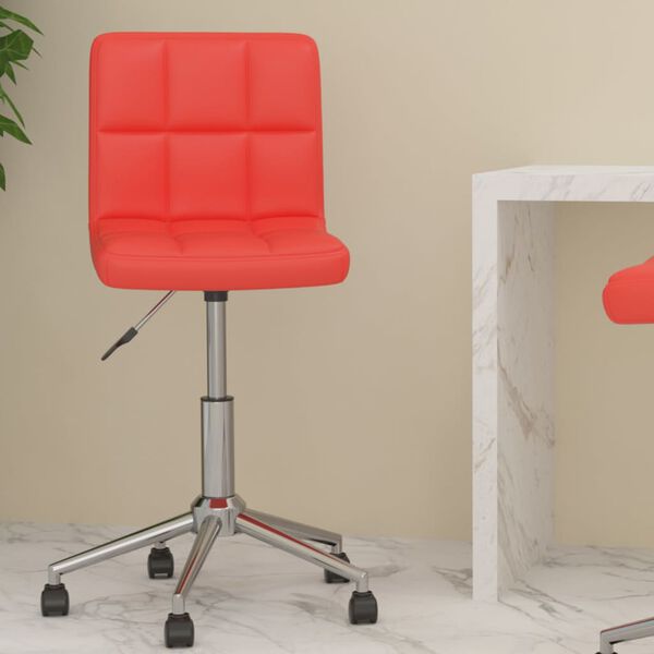 vidaXL B&uuml;rostuhl Drehbar Rot Kunstleder