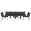 vidaXL 7-tlg. Garten-Lounge-Set mit Grauen Kissen Stahl