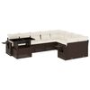 vidaXL 10-tlg. Garten-Sofagarnitur mit Kissen Braun Poly Rattan