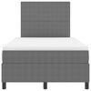 vidaXL Boxspringbett Hellgrau und Wei&szlig; 203 x 120 x 128 cm Cordstoff