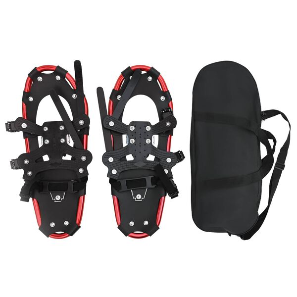 vidaXL 3 in 1 Schneeschuhe Rot und Schwarz 21 Zoll Aluminium und HDPE