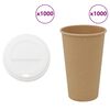 vidaXL Pappbecher mit Deckeln 1000 Stk. 16oz 400ml