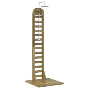 vidaXL Gartendusche 223 cm Impr&auml;gniertes Kiefernholz und Edelstahl