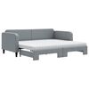 vidaXL Tagesbett Ausziehbar mit Matratze Hellgrau 90x200 cm Stoff