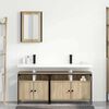 vidaXL Badezimmerm&ouml;bel-Set mit Regal mit T&uuml;r 3 pcs Braun Holzwerkstoff