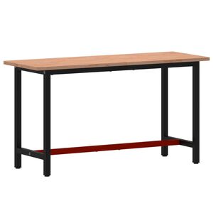 vidaXL Werkbank 150x55x81,5 cm Massivholz Buche und Metall