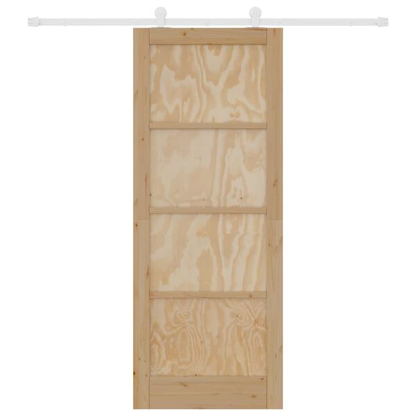 vidaXL Schiebet&uuml;r ORKDAL Braun 83 x 211 cm Massives Kiefernholz