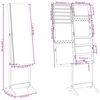 vidaXL Spiegel-Schmuckschrank Freistehend Wei&szlig; 42x38x152 cm