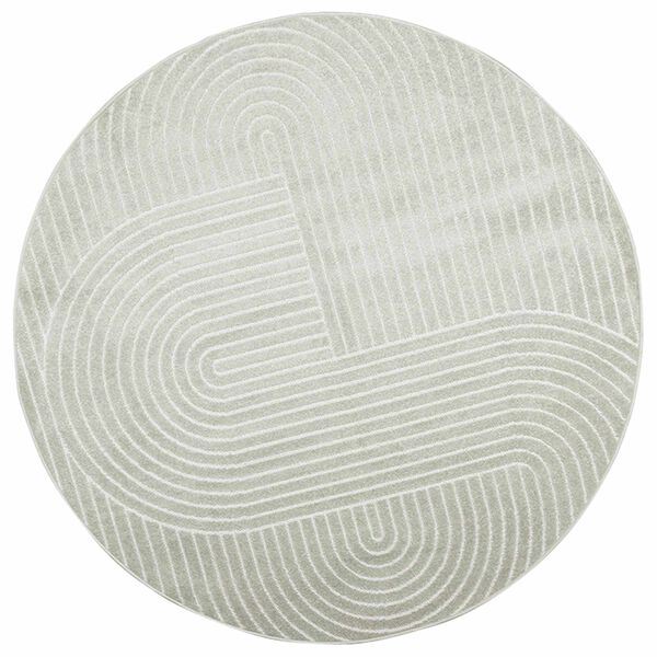 vidaXL Bereichsteppiche Rund PALMERAS Gr&uuml;n &Oslash; 120 CM Polyester
