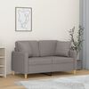 vidaXL 2-Sitzer-Sofa mit Zierkissen Hellgrau 120 cm Stoff
