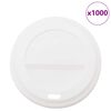 vidaXL Deckel f&uuml;r Pappbecher &Oslash;90 mm 12oz 16oz 1000Stk. Wei&szlig; Kunststoff
