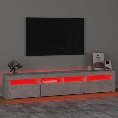 vidaXL TV-Schrank mit LED-Leuchten Betongrau 210x35x40 cm