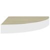 vidaXL Eck-Schweberegale 2 Stk. Eichen-Optik und Wei&szlig; 35x35x3,8 cm MDF