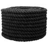 vidaXL Baumwollseil 20 mm 50 m Schwarz 100% Baumwolle