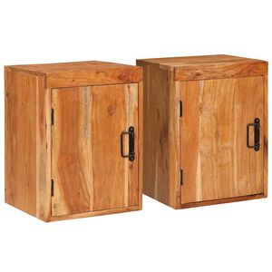 vidaXL Nachttisch 2 stk. Braun 35 x 33 x 48 cm Massivholz Akazie