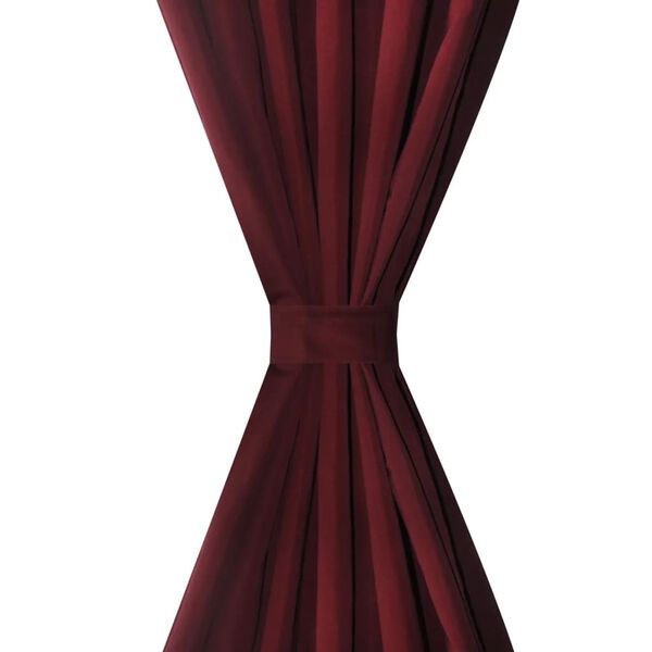 Vorh&auml;nge Gardinen aus Satin 2-teilig 140 x 225 cm Dunkelrot