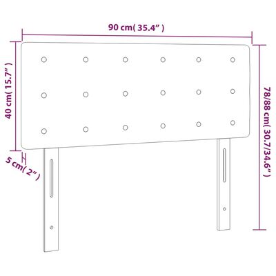 vidaXL LED Kopfteil Creme 90x5x78/88 cm Stoff